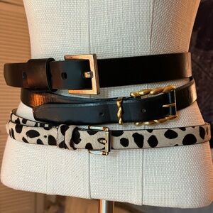 MIDDLE BELT: vintage leather with GOLD BUCKLE